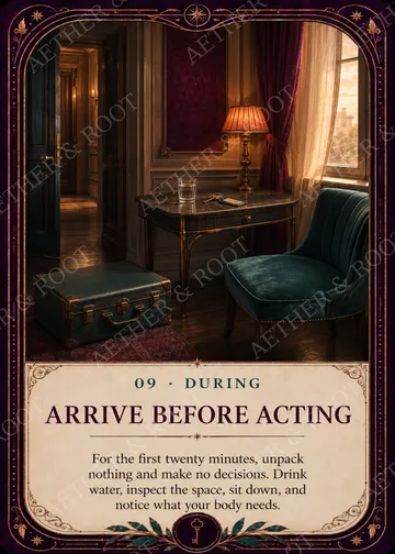 Card 09, Arrive Before Acting — Reset Key deck