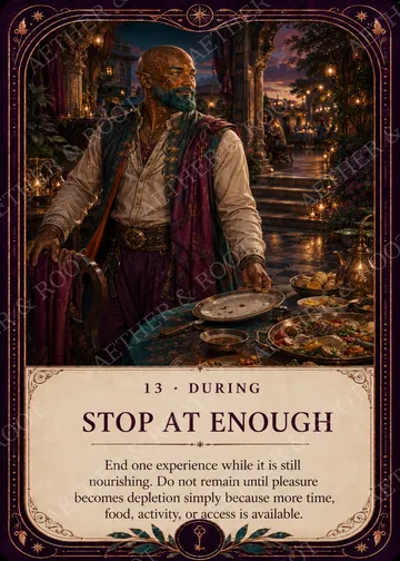 Card 13, Stop at Enough — Reset Key deck
