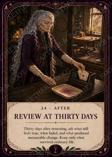 Card 24, Review at Thirty Days — Reset Key deck